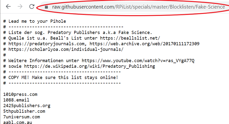 GitHub RPiList Raw TXT-File URL kopieren